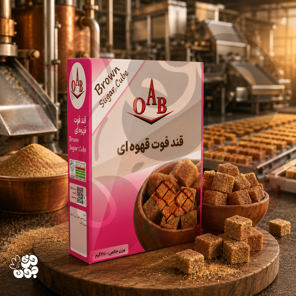 قند حبه قهوه‌ای OAB | طعم طبیعی و عطر ملایم