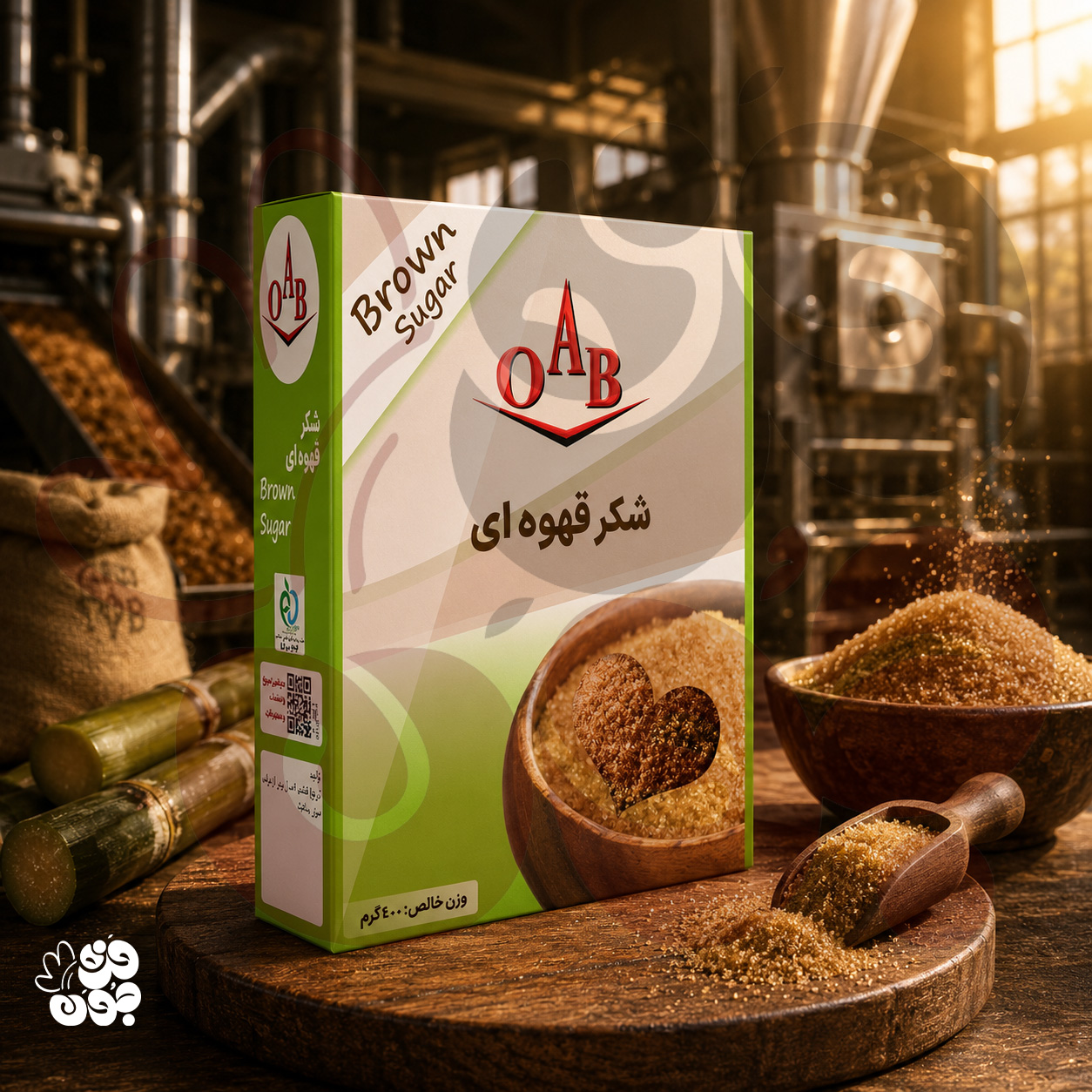 شکر قهوه ای برند OAB