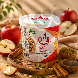 میوزلی برند OAB با طعم : سیب ، دارچین ، تخم کدو و دانه چیا