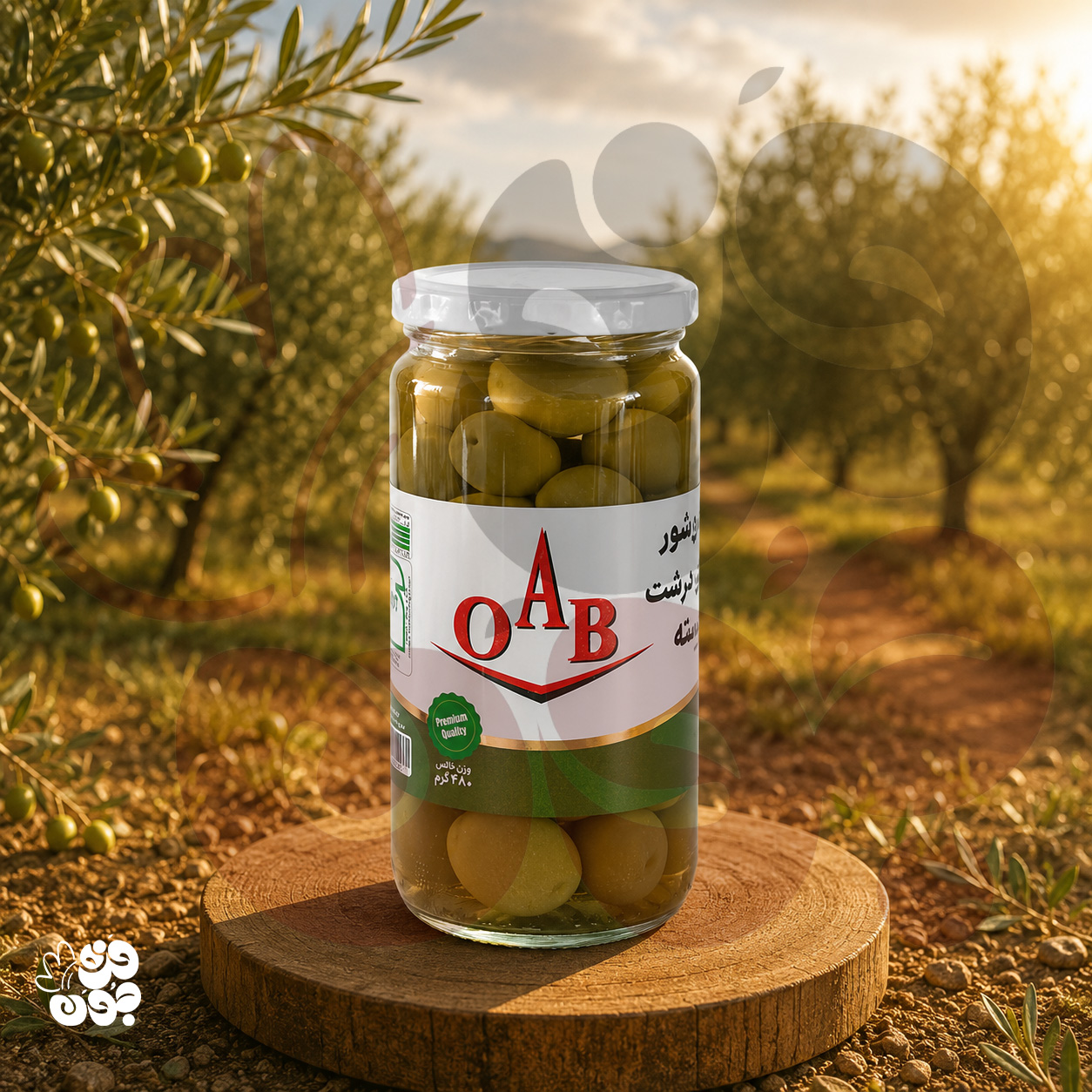زیتون درشت شور با هسته برند OAB | طعم اصیل و بافت گوشتی