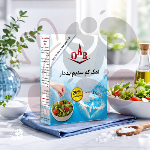 نمک کم سدیم برند OAB | ید دار و سالم