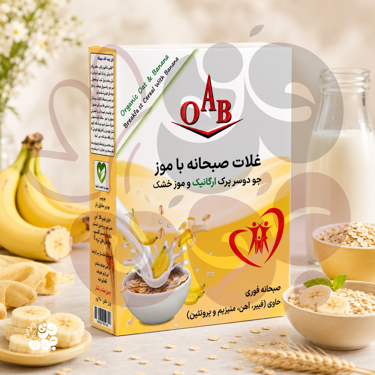 غلات صبحانه 200 گرمی با موز | برند OAB بسیار مقوی و سالم