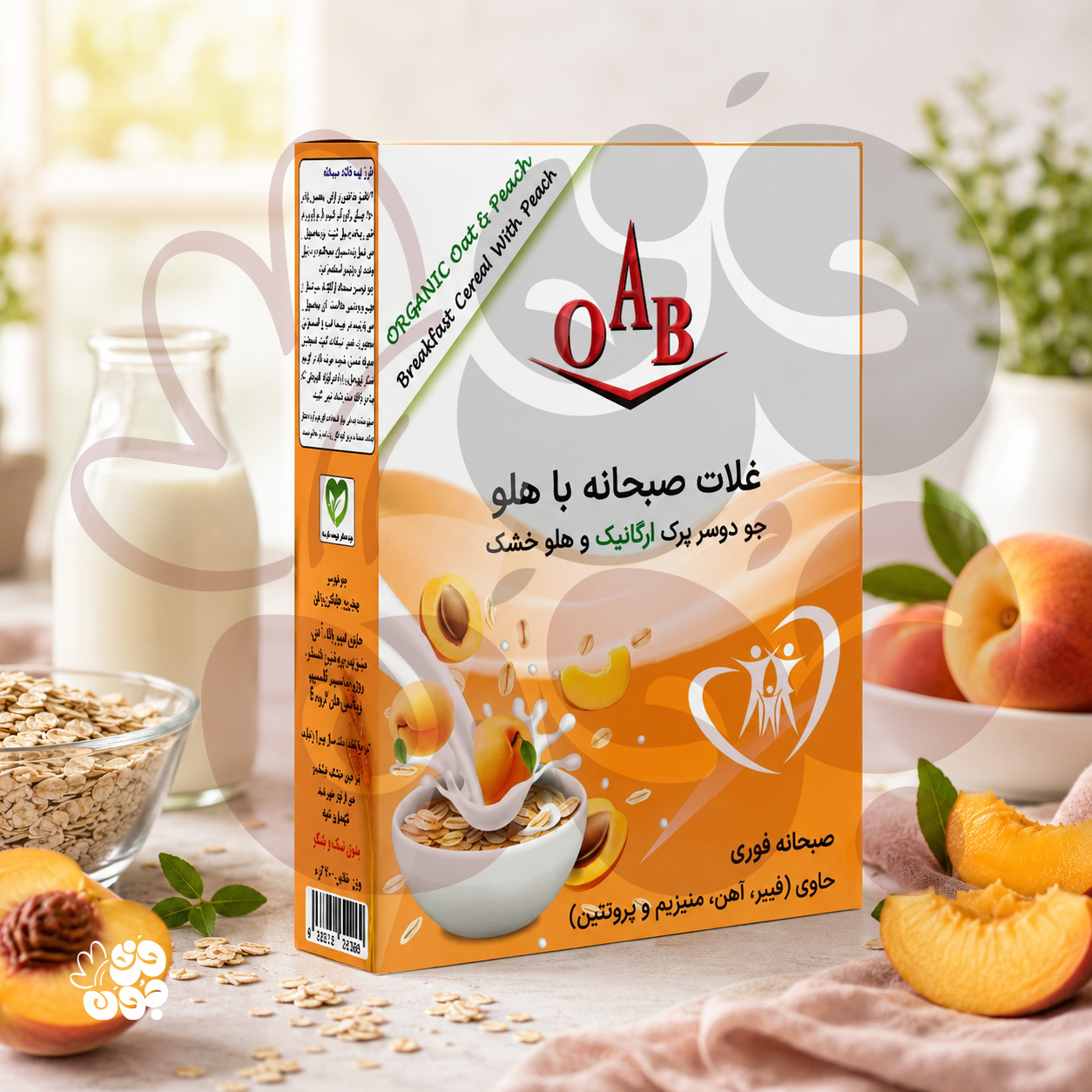 غلات صبحانه با هلو | برند OAB سالم و مقوی
